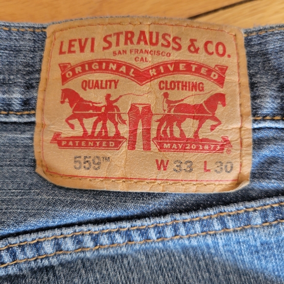 Levi's 559 Blue Straight Leg Denim Jeans Size 33x30 - Picture 5 of 5